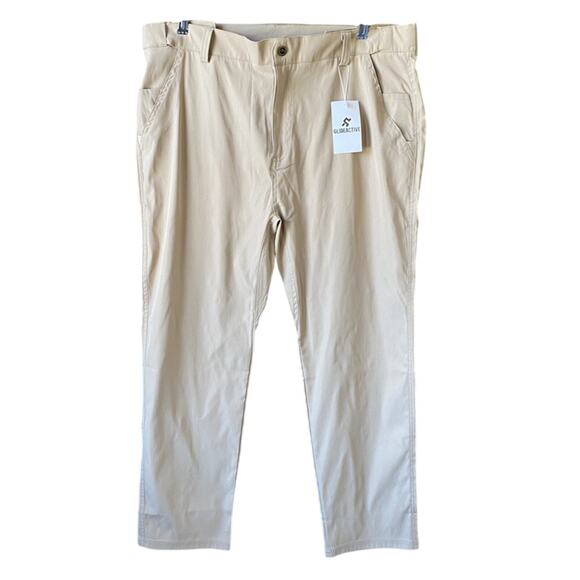 GlideActive Pants Mens Size 2X 38" Waist Khaki Athleisure NEW EXPANDABLE WAIST - Picture 2 of 15